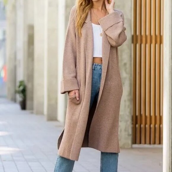 LAST ONE!! Effortless Knitted Trench Coat - Picture 6 of 10